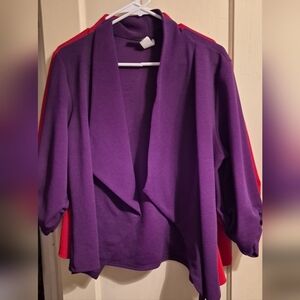Women's Purple Open Front Sweater